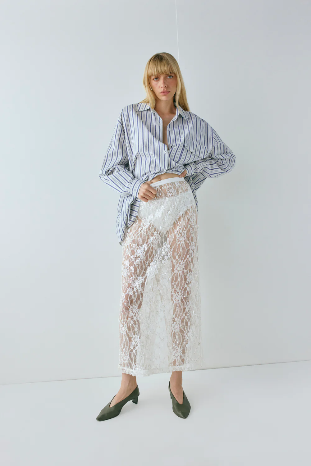June Shirt Powder Stripe - Image 9