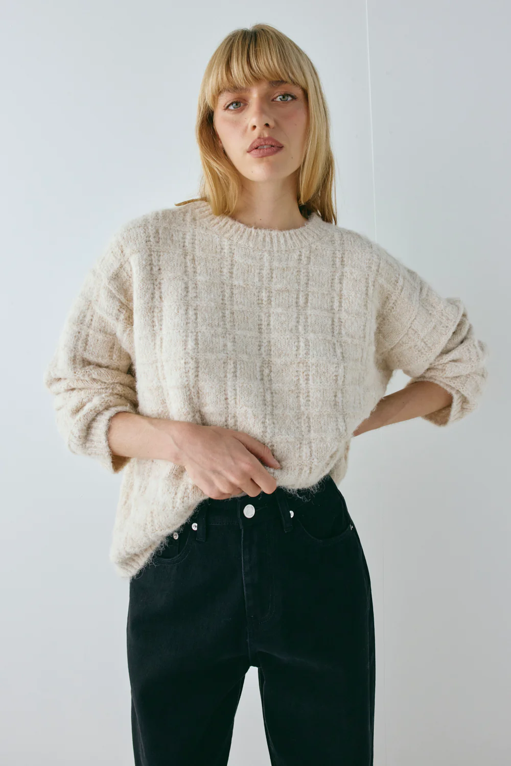 Juni Knit Jumper Oat - Image 3