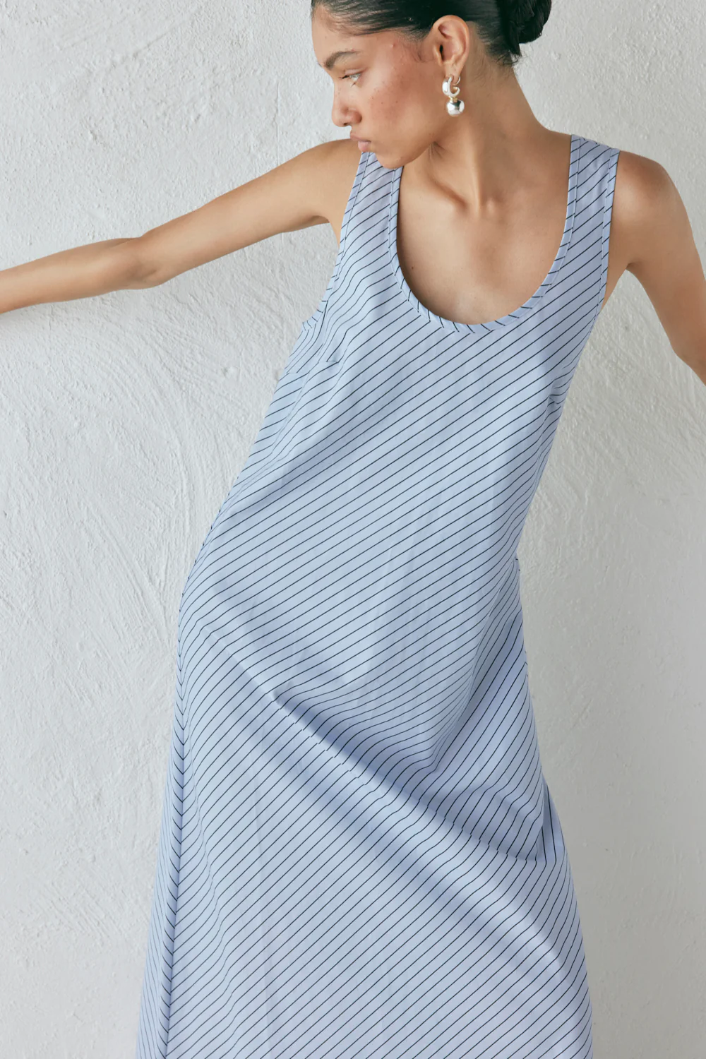 Kajal Maxi Dress Blue Stripe - Image 2