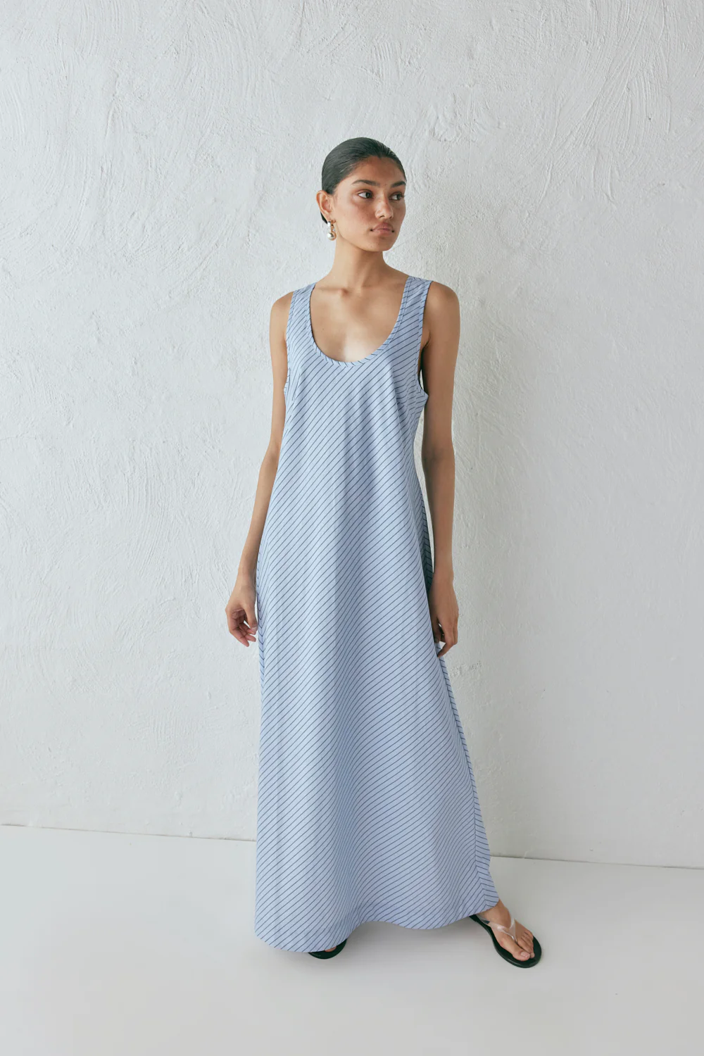 Kajal Maxi Dress Blue Stripe - Image 4