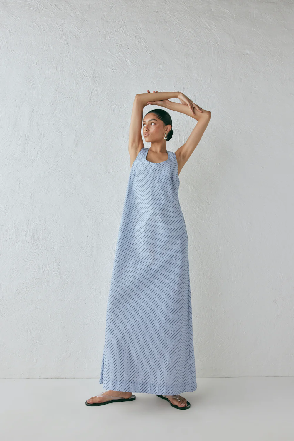 Kajal Maxi Dress Blue Stripe - Image 5