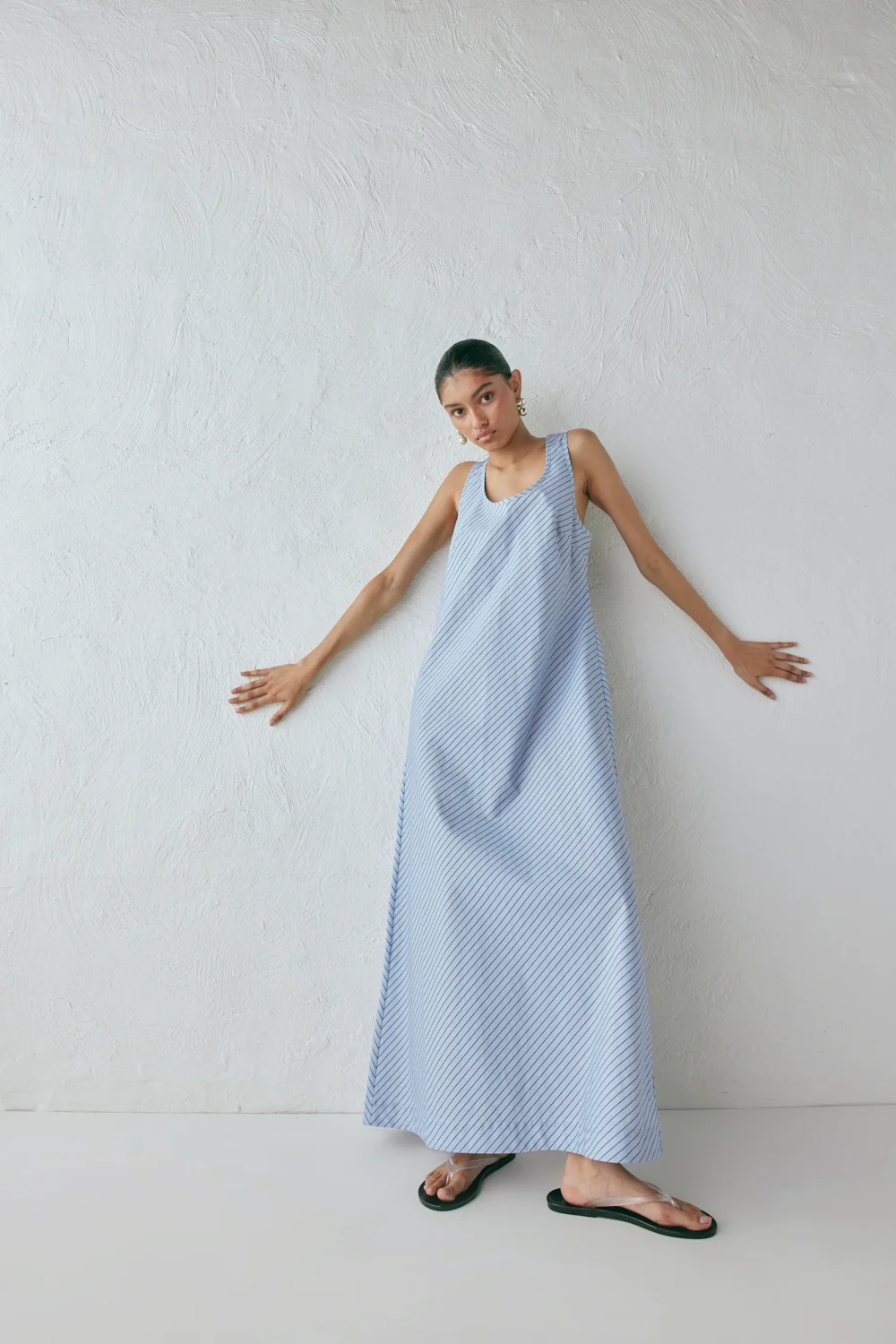 Kajal Maxi Dress Blue Stripe - Image 6