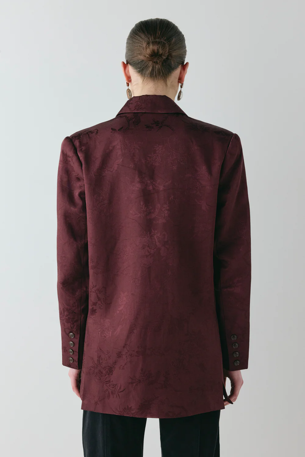 Kyra Jacquard Blazer Wine - Image 10