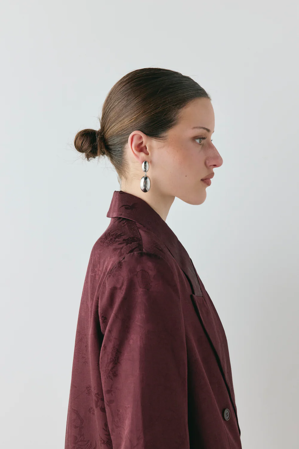 Kyra Jacquard Blazer Wine - Image 8