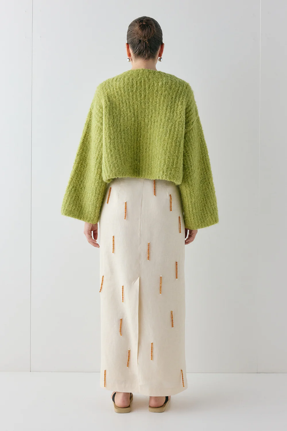 Lacy Knit Cardigan Lime - Image 6