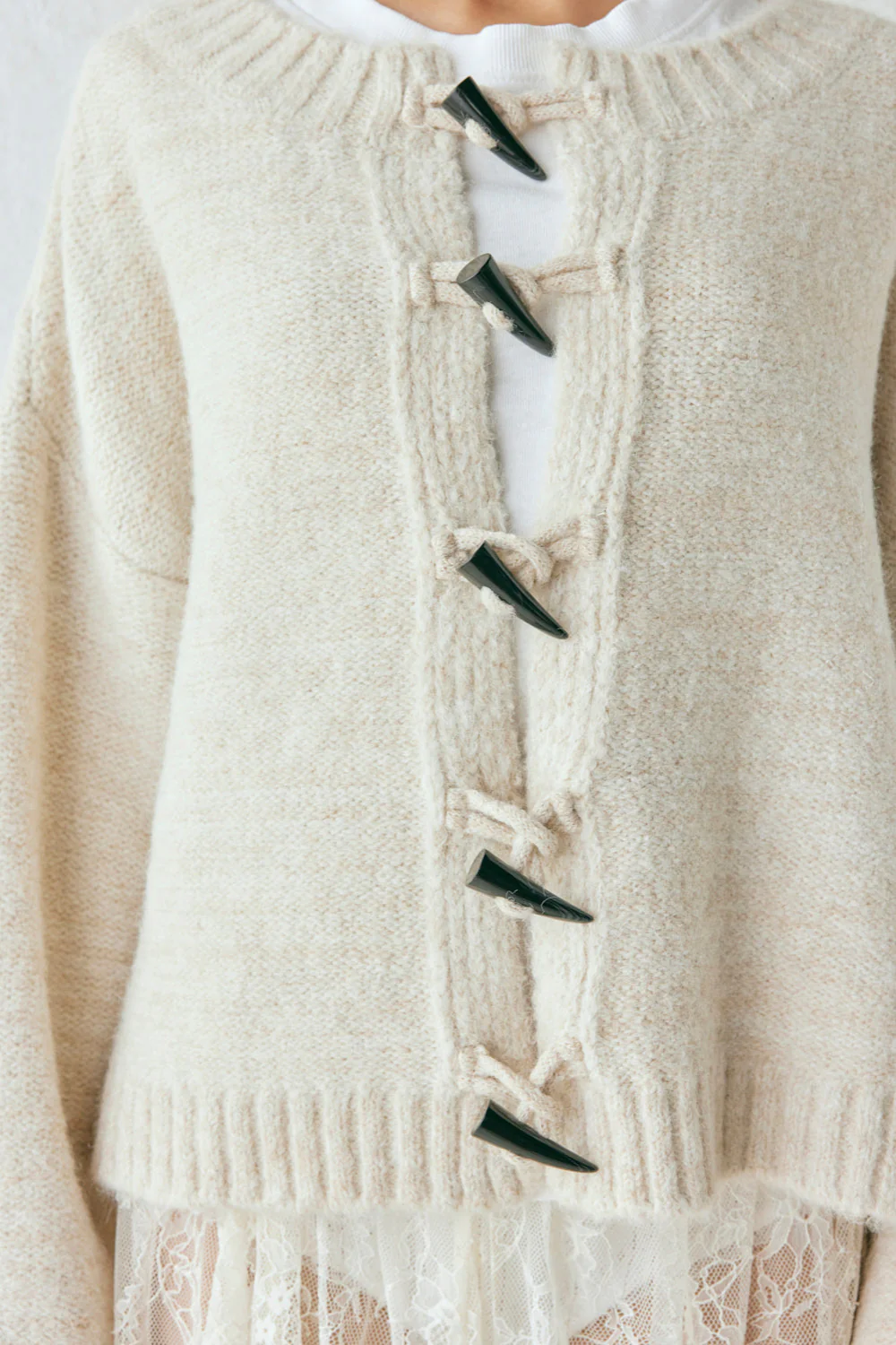 Leni Knit Cardigan Oat Marle - Image 3