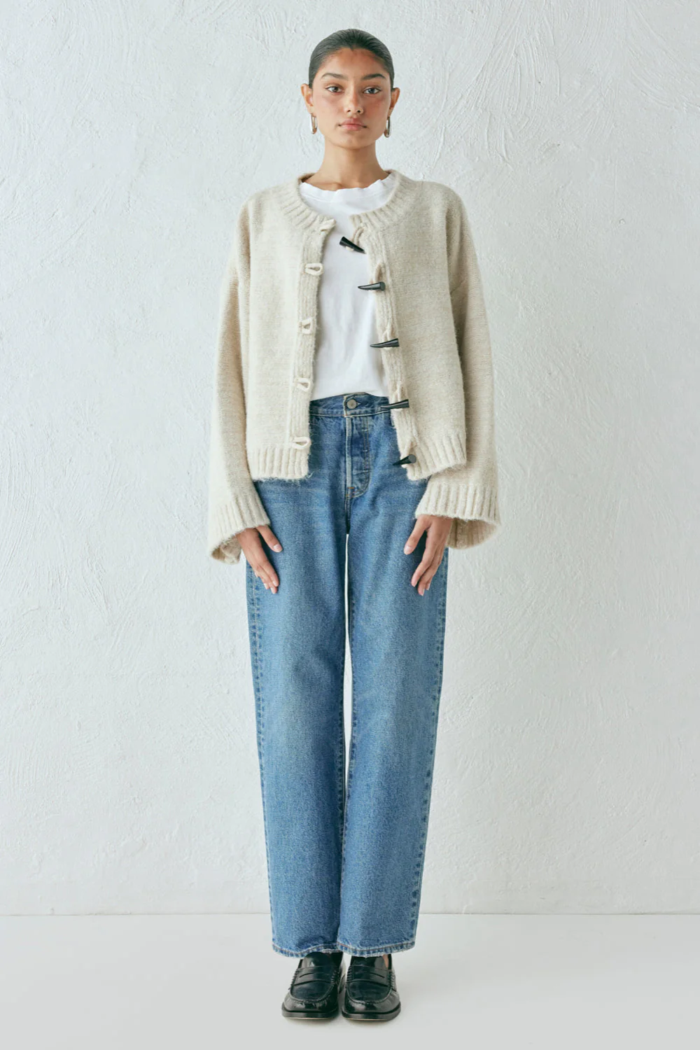 Leni Knit Cardigan Oat Marle - Image 7