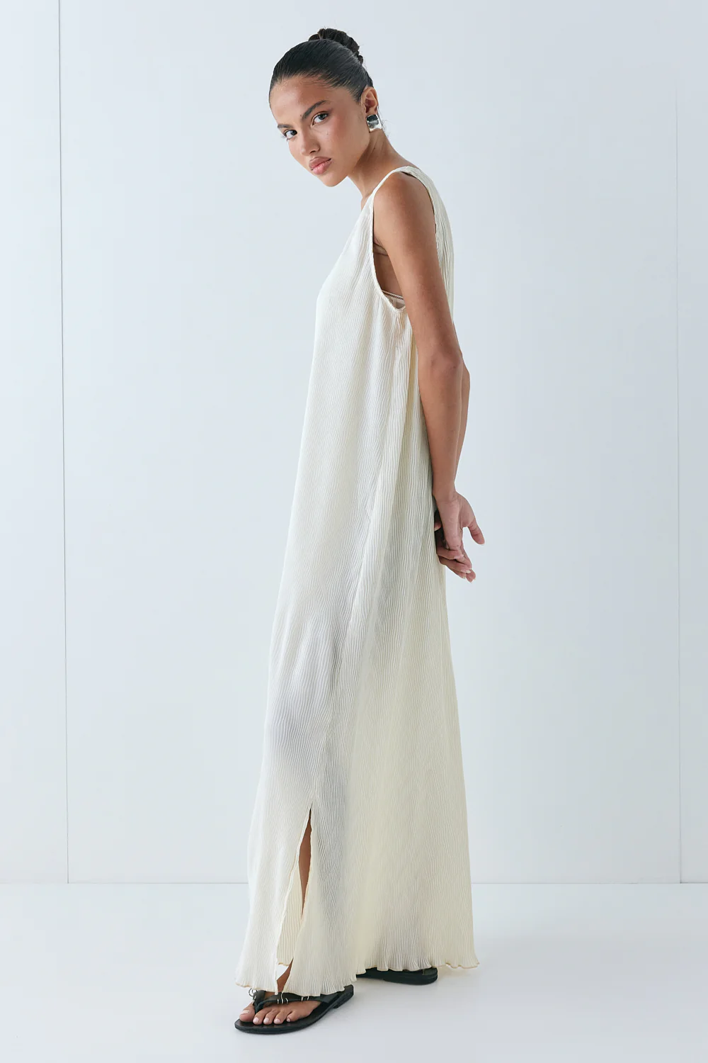 Leona Midi Dress Cream - Image 4