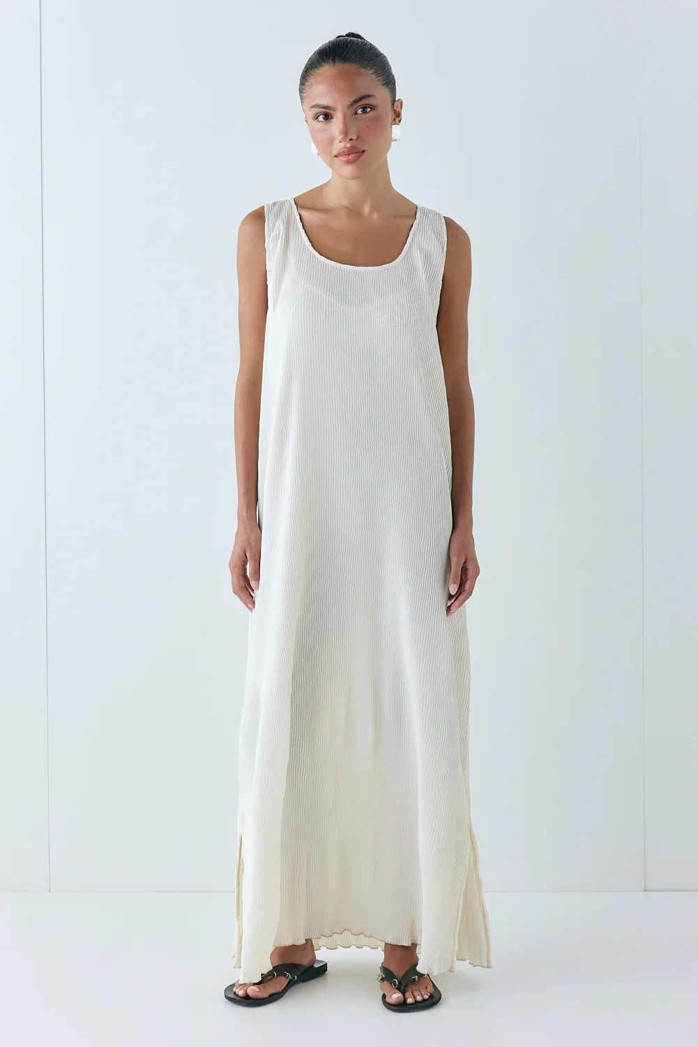 Leona Midi Dress Cream - Image 5