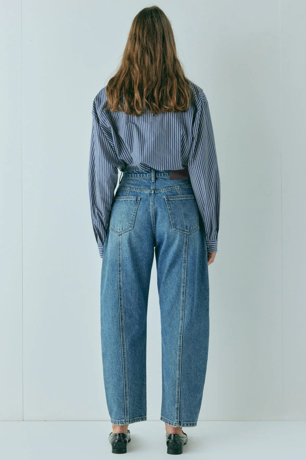 Lex Mid Rise Barrel Denim Jeans Blue - Image 7