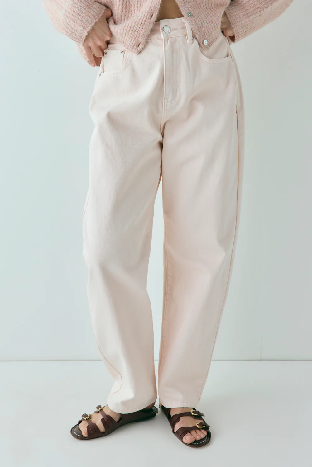 Lex Mid Rise Barrel Denim Jeans Musk - Image 3