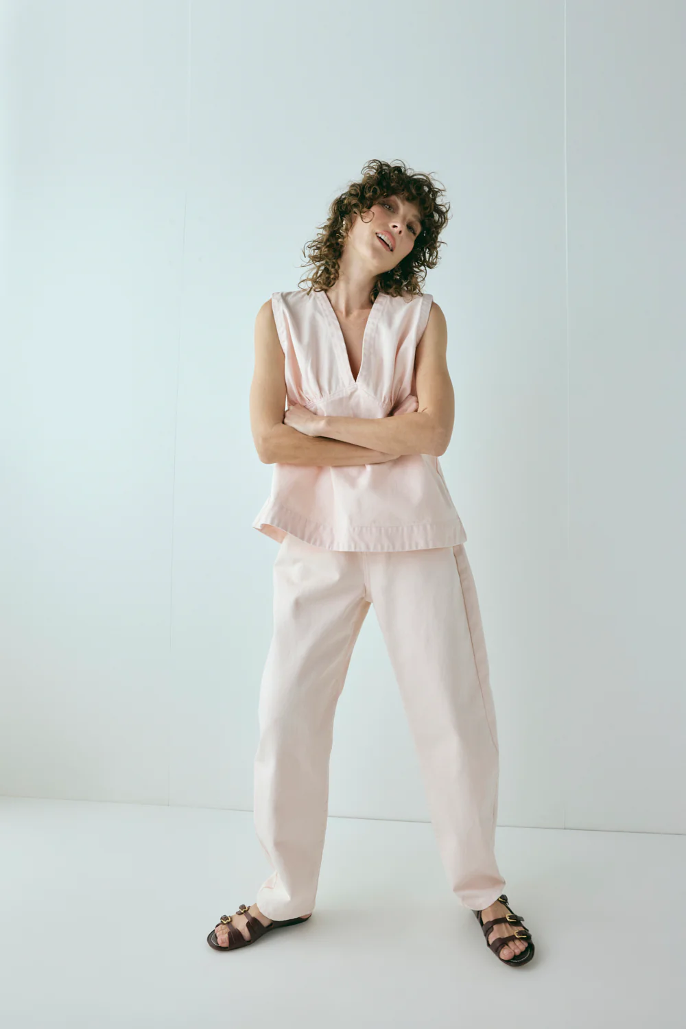 Lex Mid Rise Barrel Denim Jeans Musk - Image 6