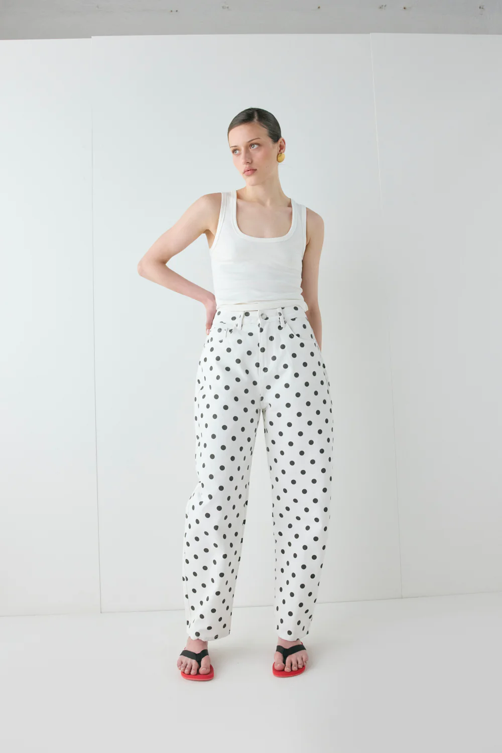 Lex Mid Rise Barrel Jeans Polka Dot - Image 6