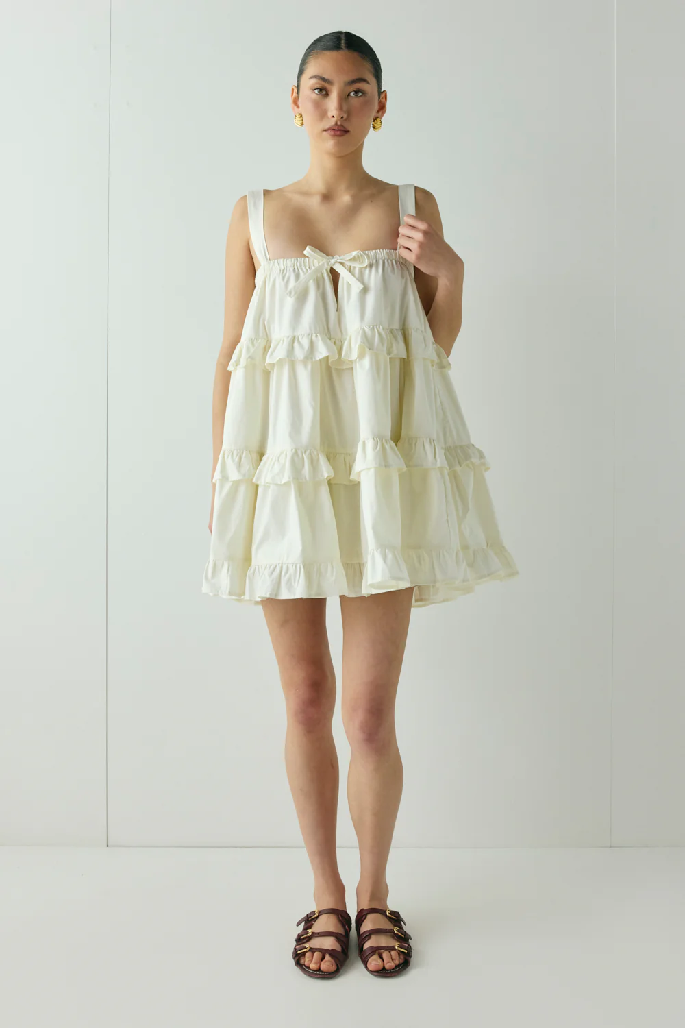 Lila Mini Dress Cream - Image 4