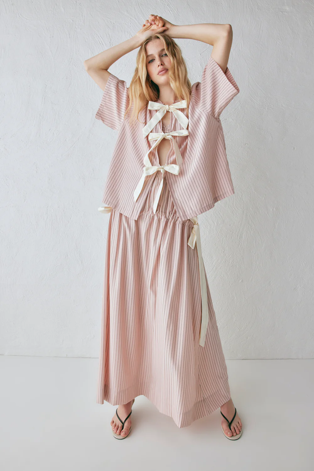 Lily Maxi Skirt Pink Stripe - Image 3