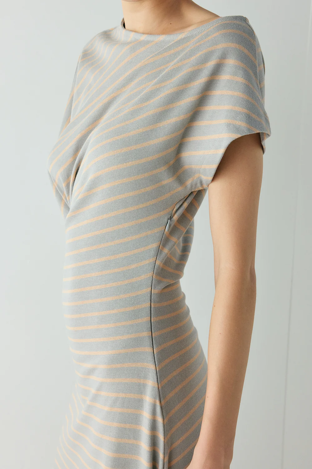 Liv Maxi Dress Apricot Stripe - Image 8