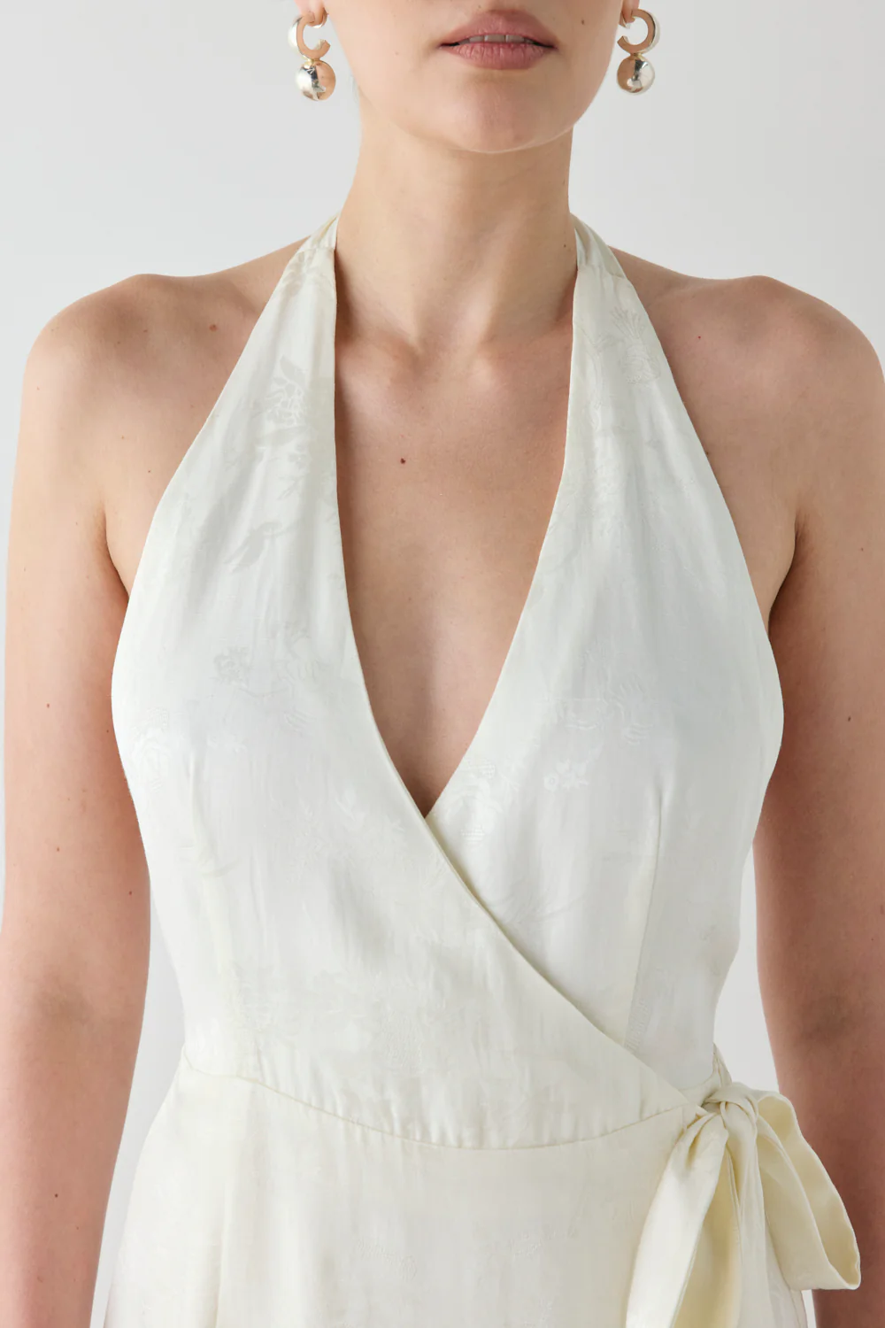 Lo Jacquard Mini Dress Cream - Image 3