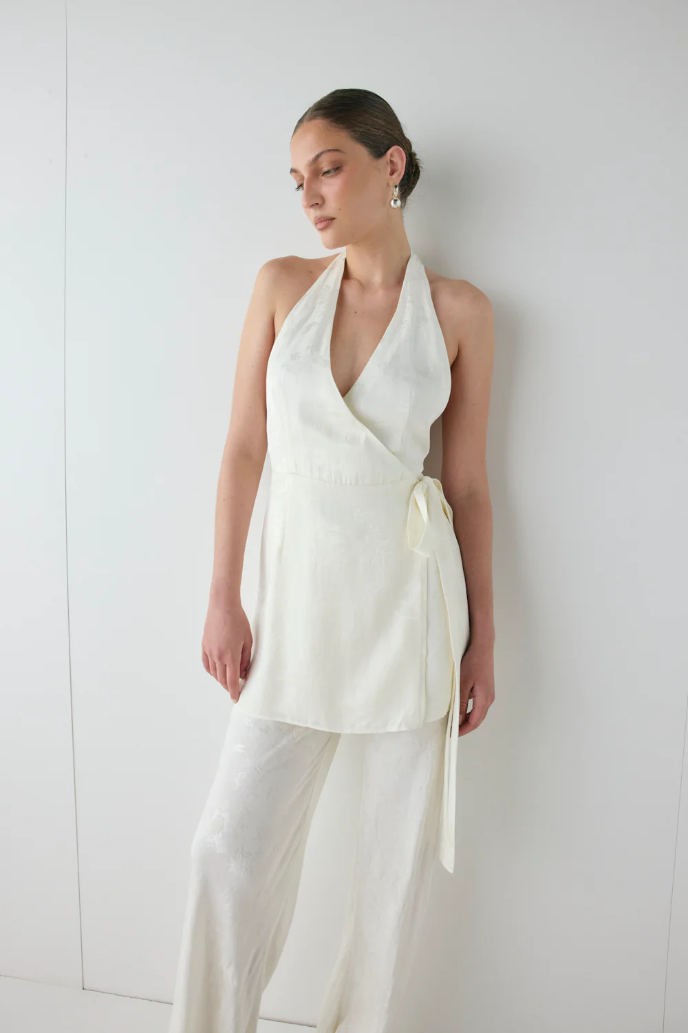 Lo Jacquard Mini Dress Cream - Image 4