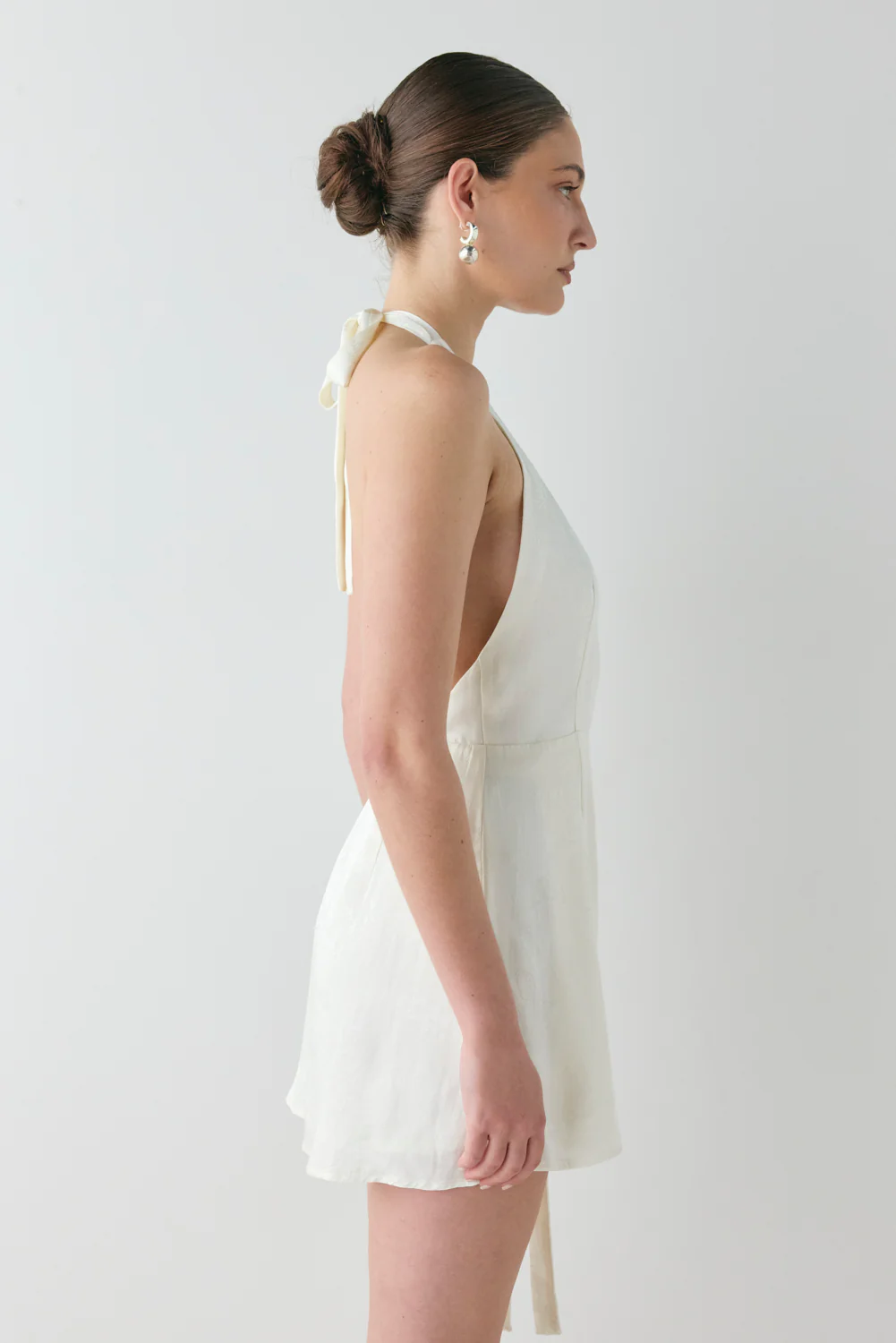 Lo Jacquard Mini Dress Cream - Image 7