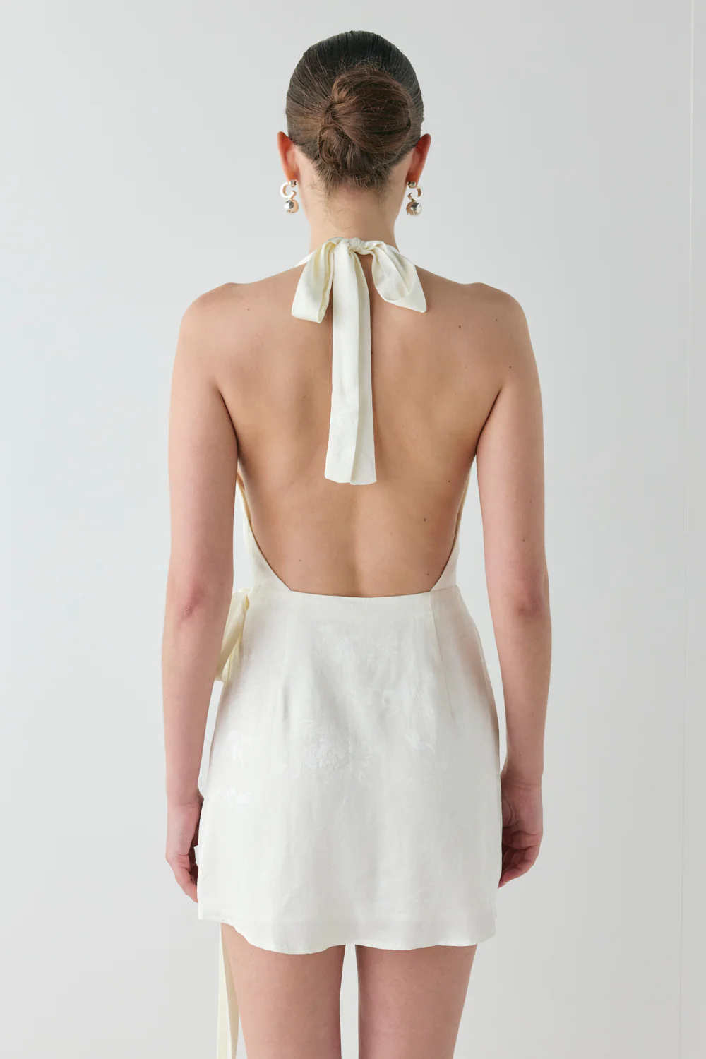 Lo Jacquard Mini Dress Cream - Image 8