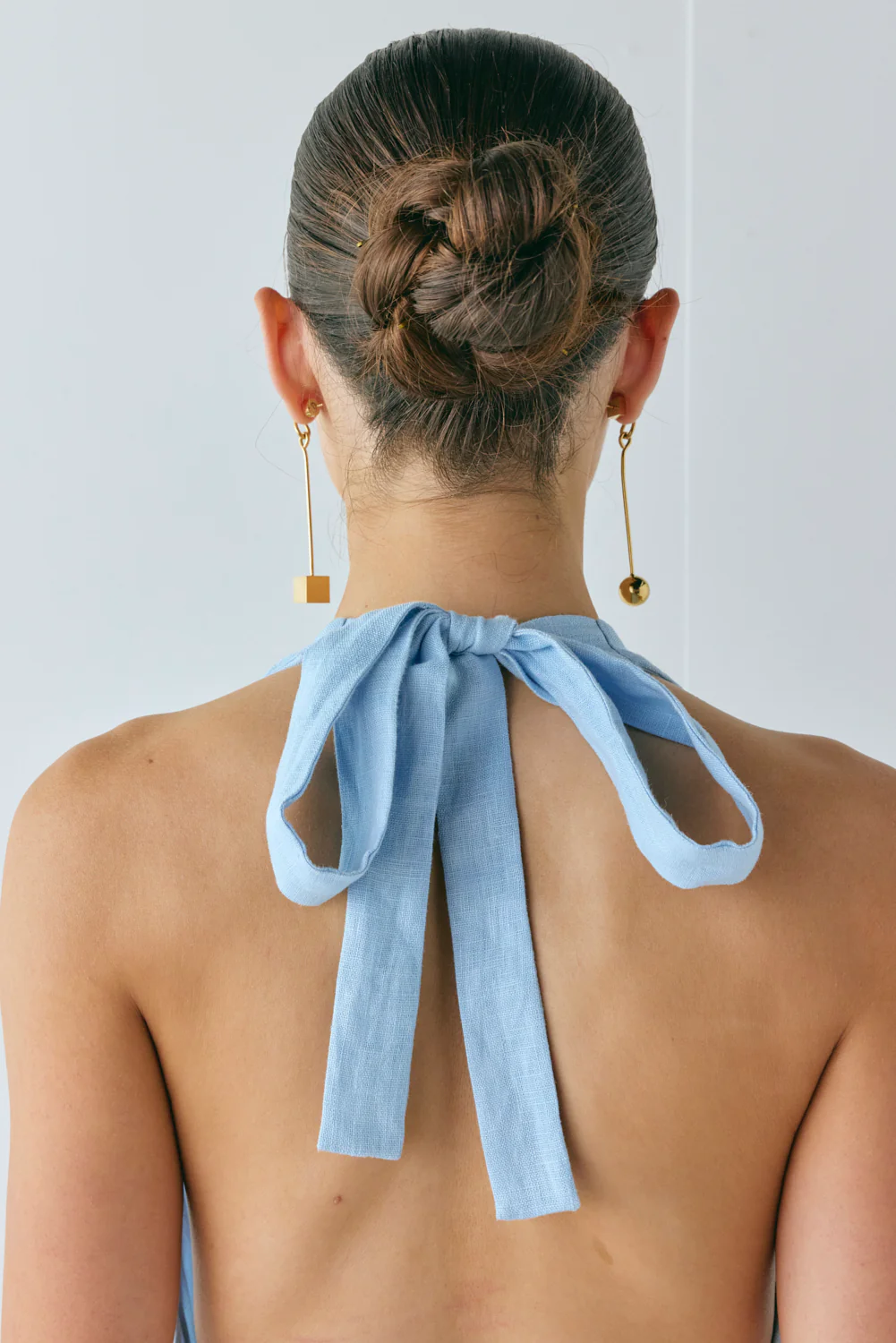 Lo Linen Mini Dress Sky - Image 6