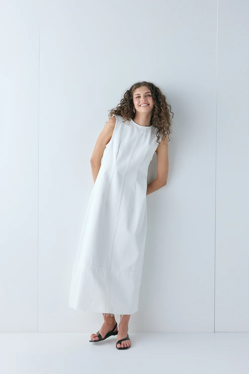 Lolita Denim Midi Dress White - Image 4