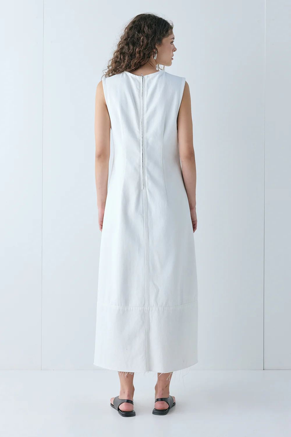 Lolita Denim Midi Dress White - Image 6