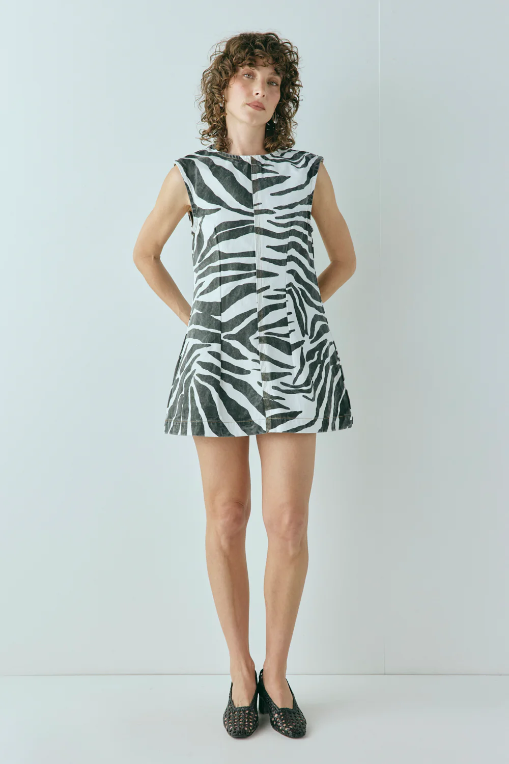 Lolita Denim Mini Dress Zebra