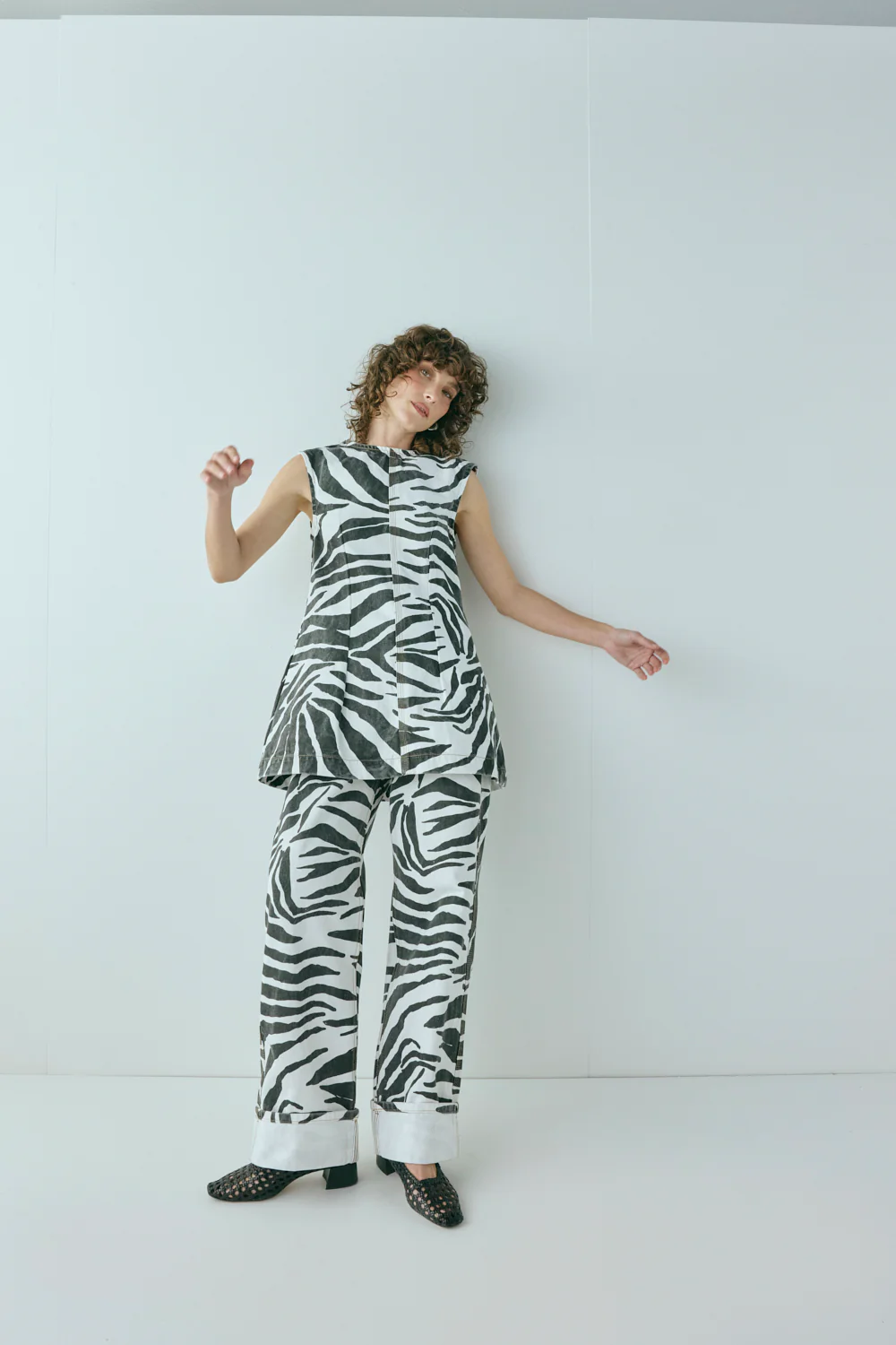 Lolita Denim Mini Dress Zebra - Image 4