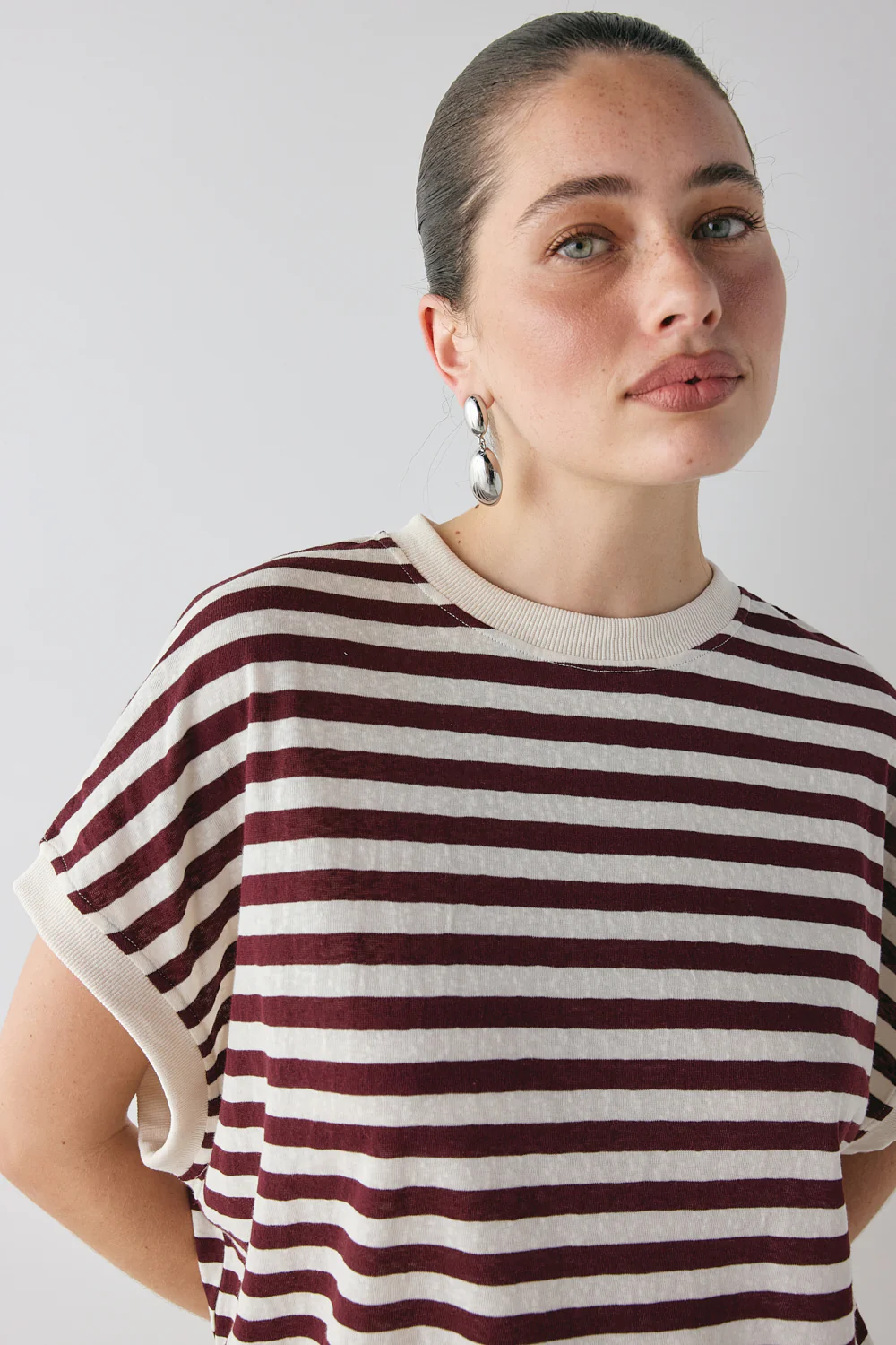 Lori Tank Wine Stripe - Image 4