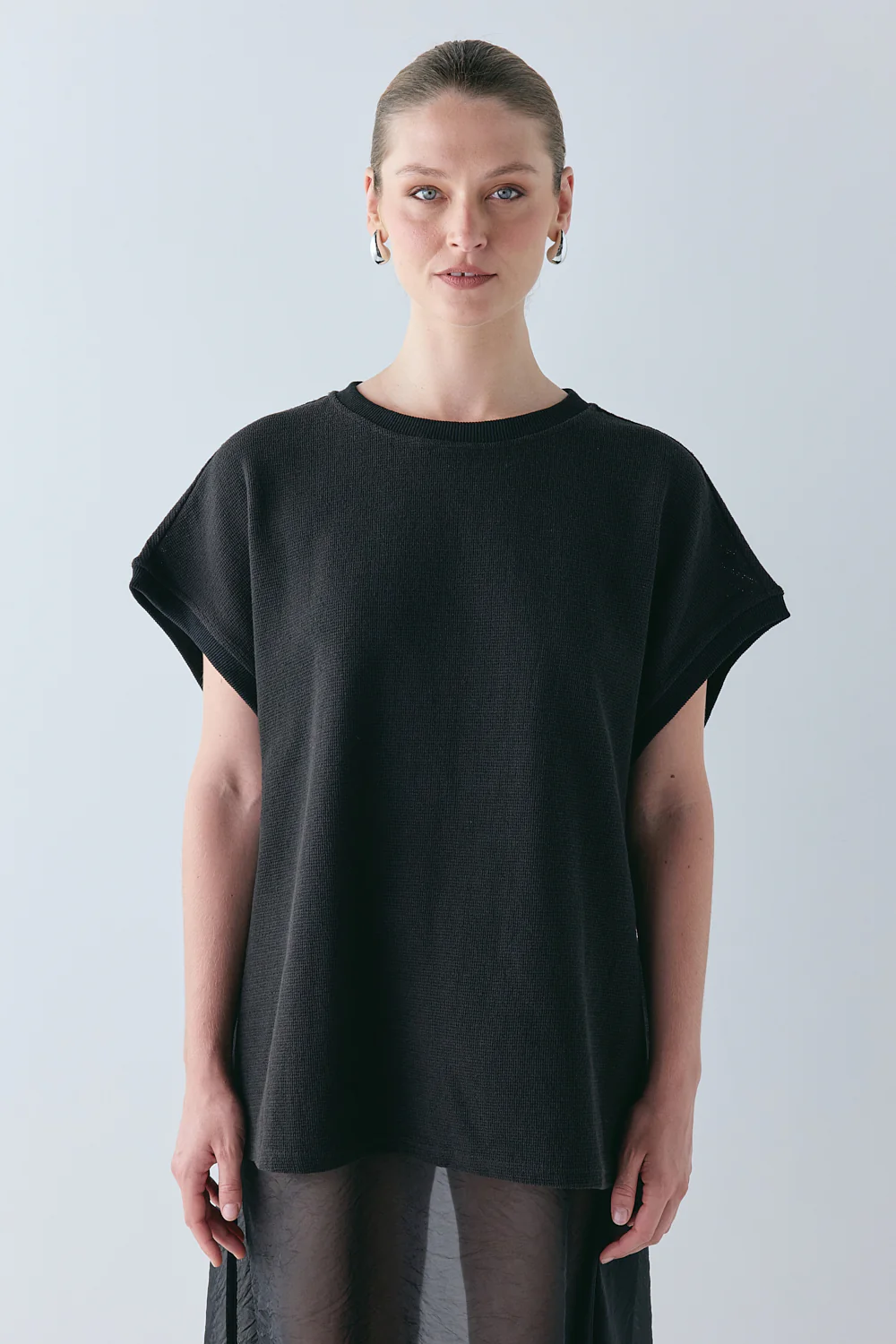Lori Waffle Tank Black