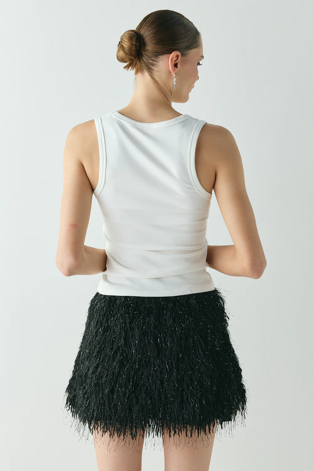 Lucia Fringe Mini Skirt Black - Image 6