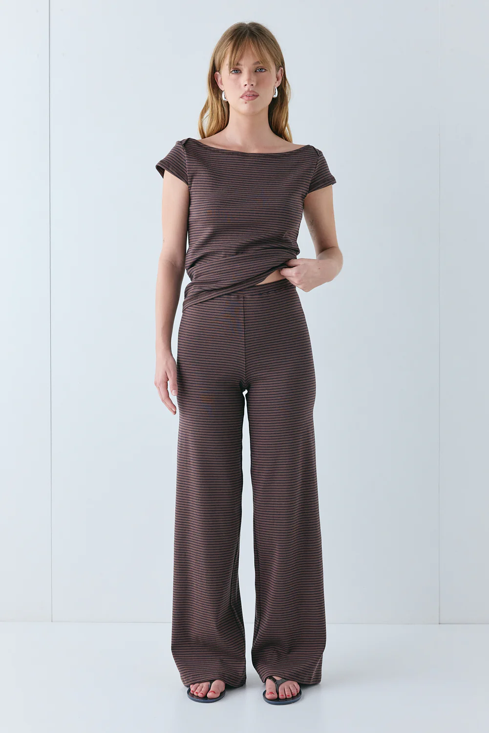 Macy Pants Brown Stripe - Image 2