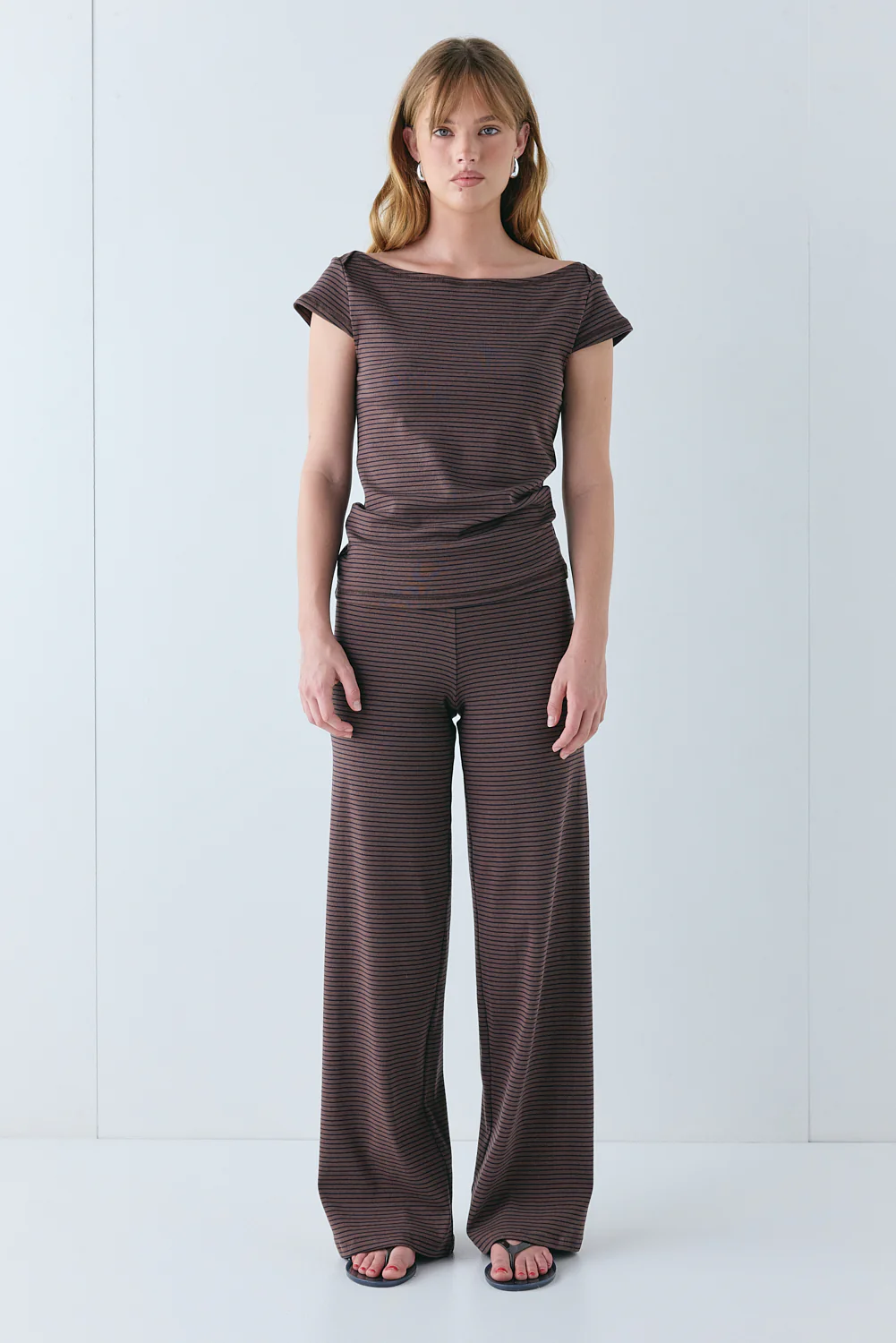 Macy Pants Brown Stripe - Image 6