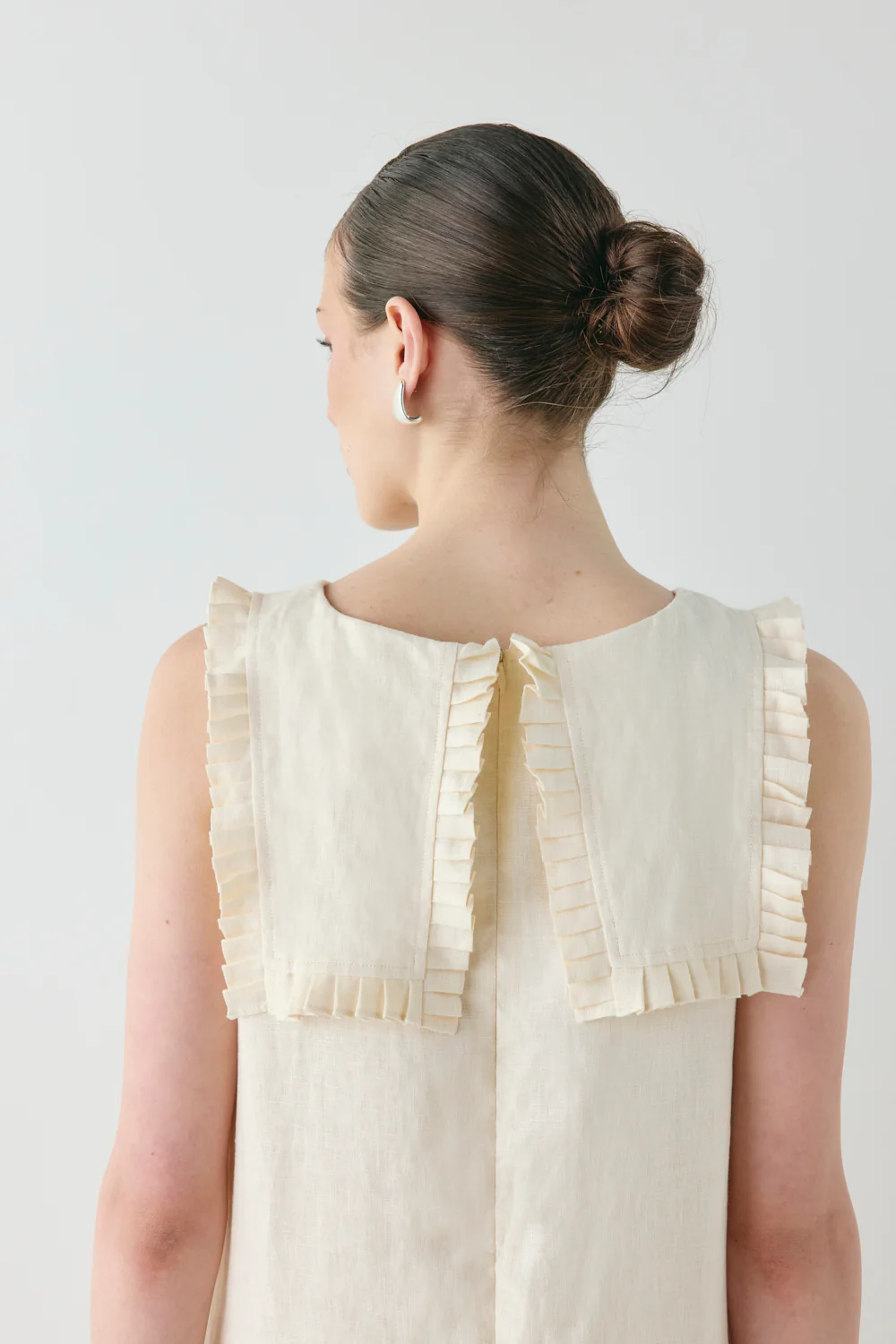 Maggie Linen Midi Dress Cream - Image 6