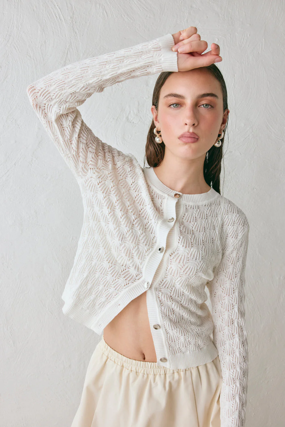 Malani Knit Cardigan White - Image 2