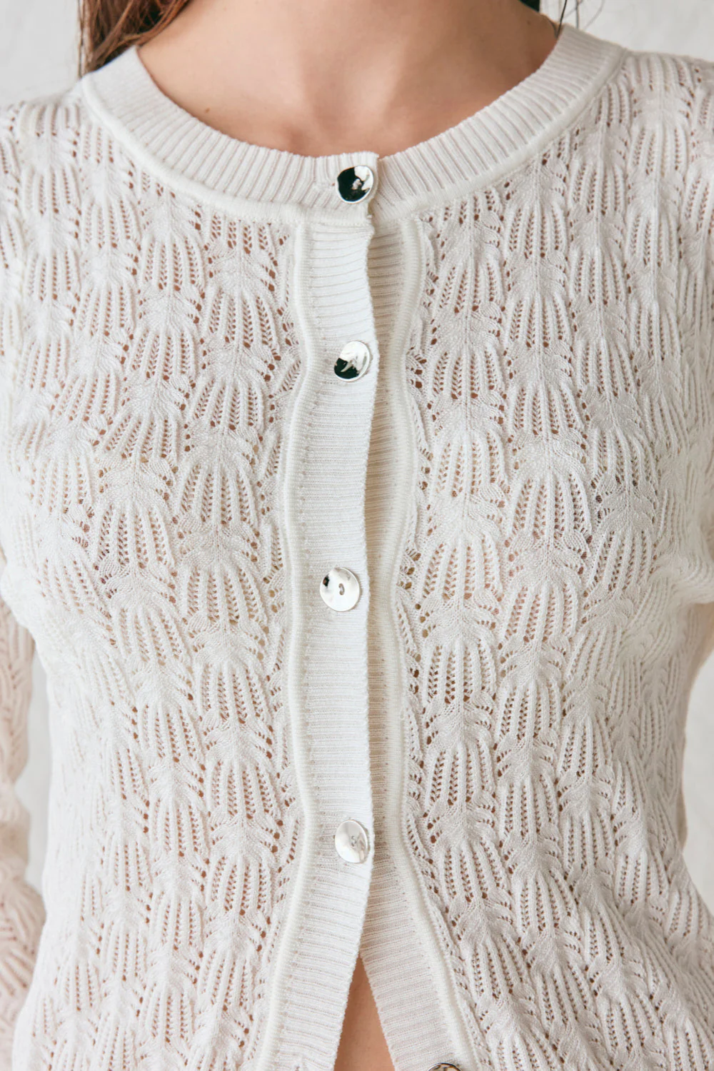 Malani Knit Cardigan White - Image 3