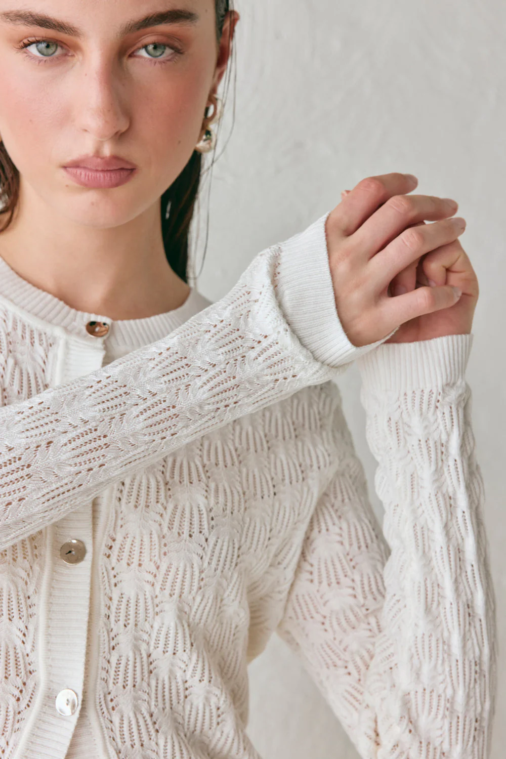 Malani Knit Cardigan White - Image 5