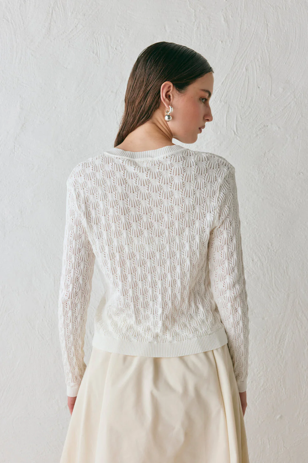Malani Knit Cardigan White - Image 6