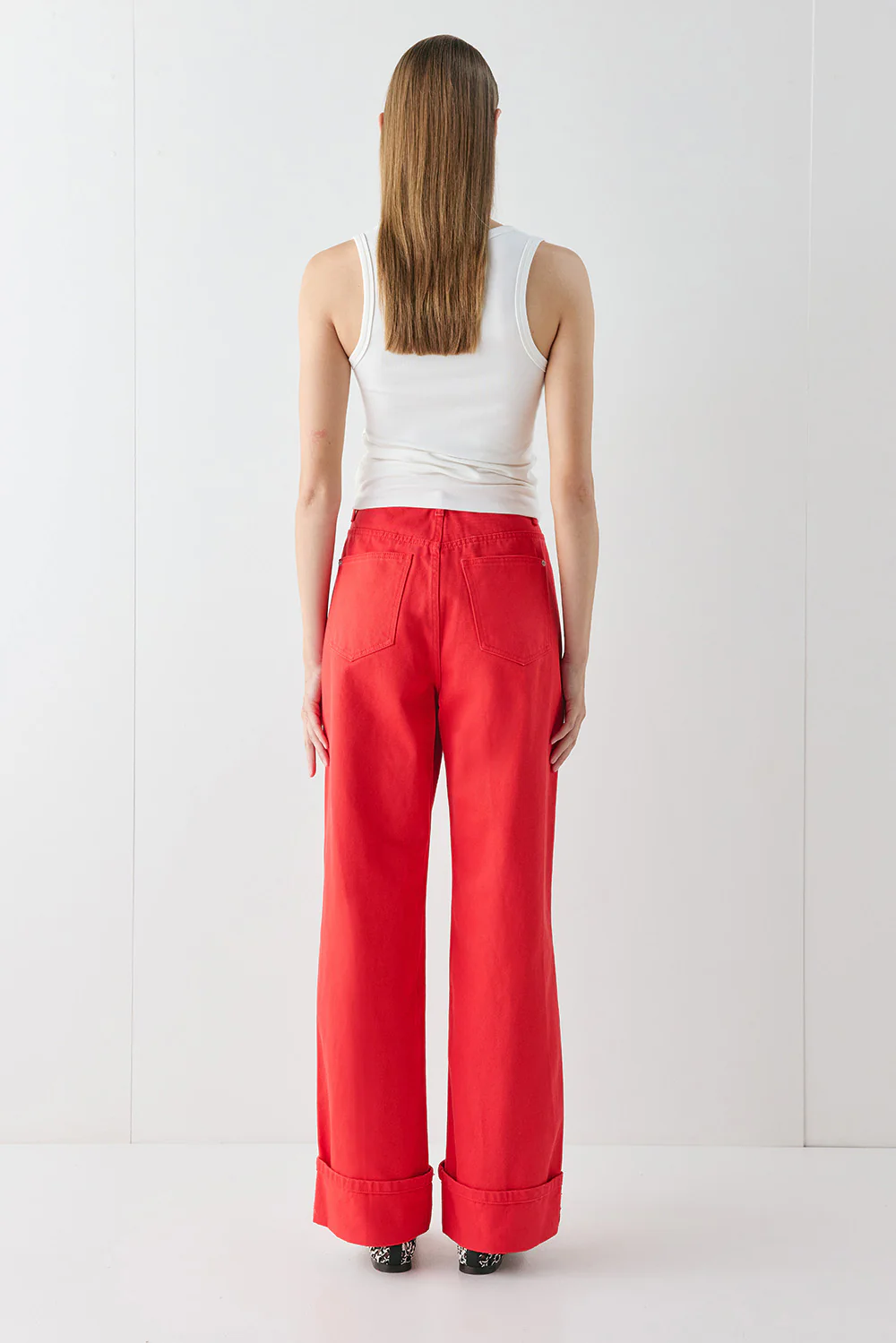 Manon Mid Rise Denim Jeans Red - Image 6