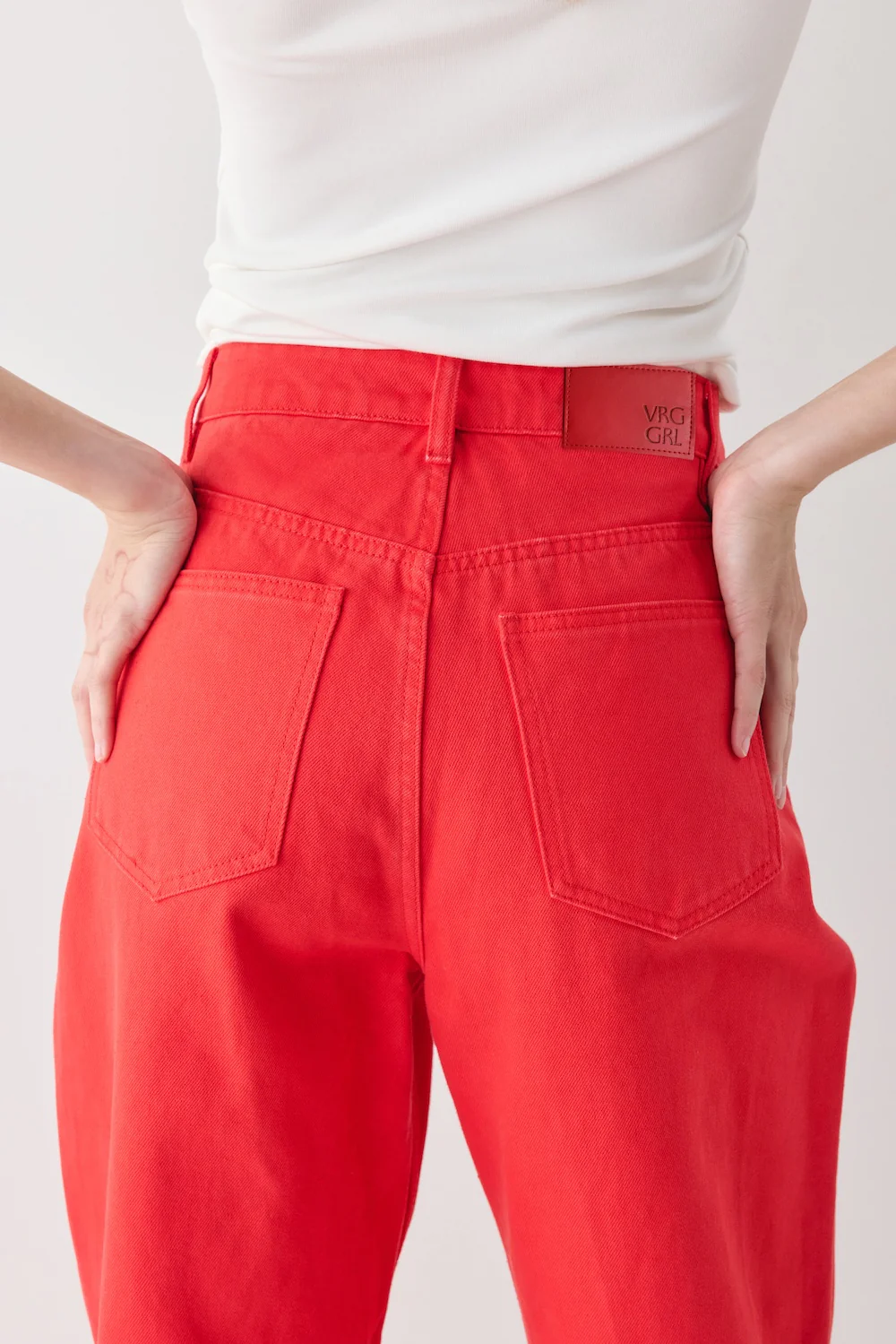 Manon Mid Rise Denim Jeans Red - Image 7