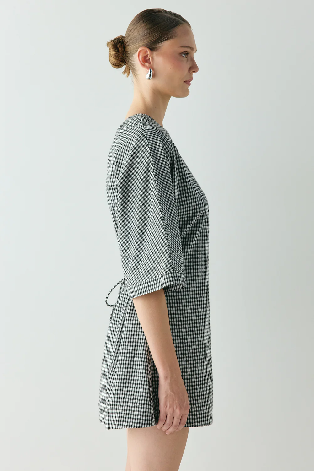 Mara Mini Dress Black Check - Image 6