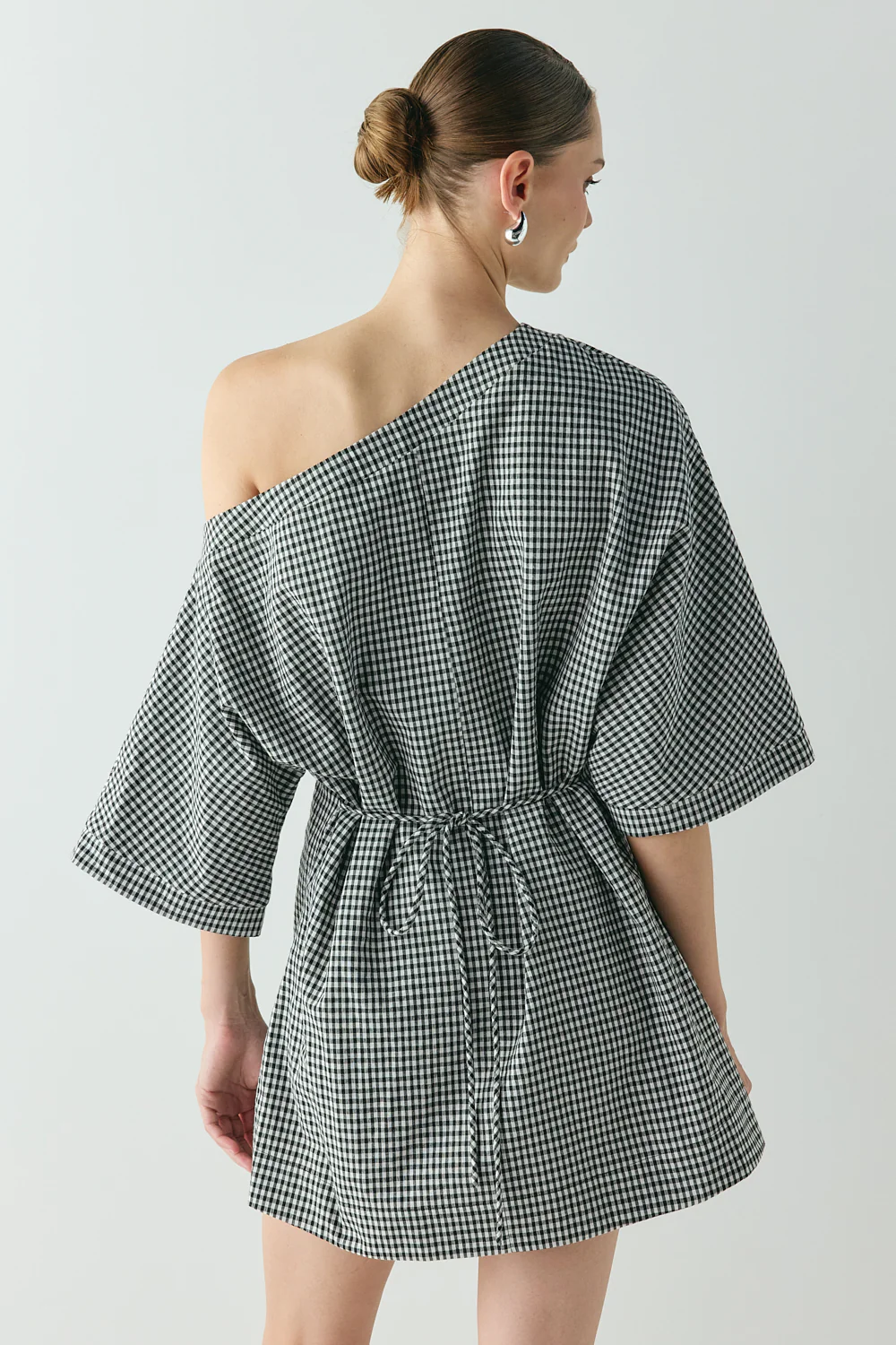Mara Mini Dress Black Check - Image 8