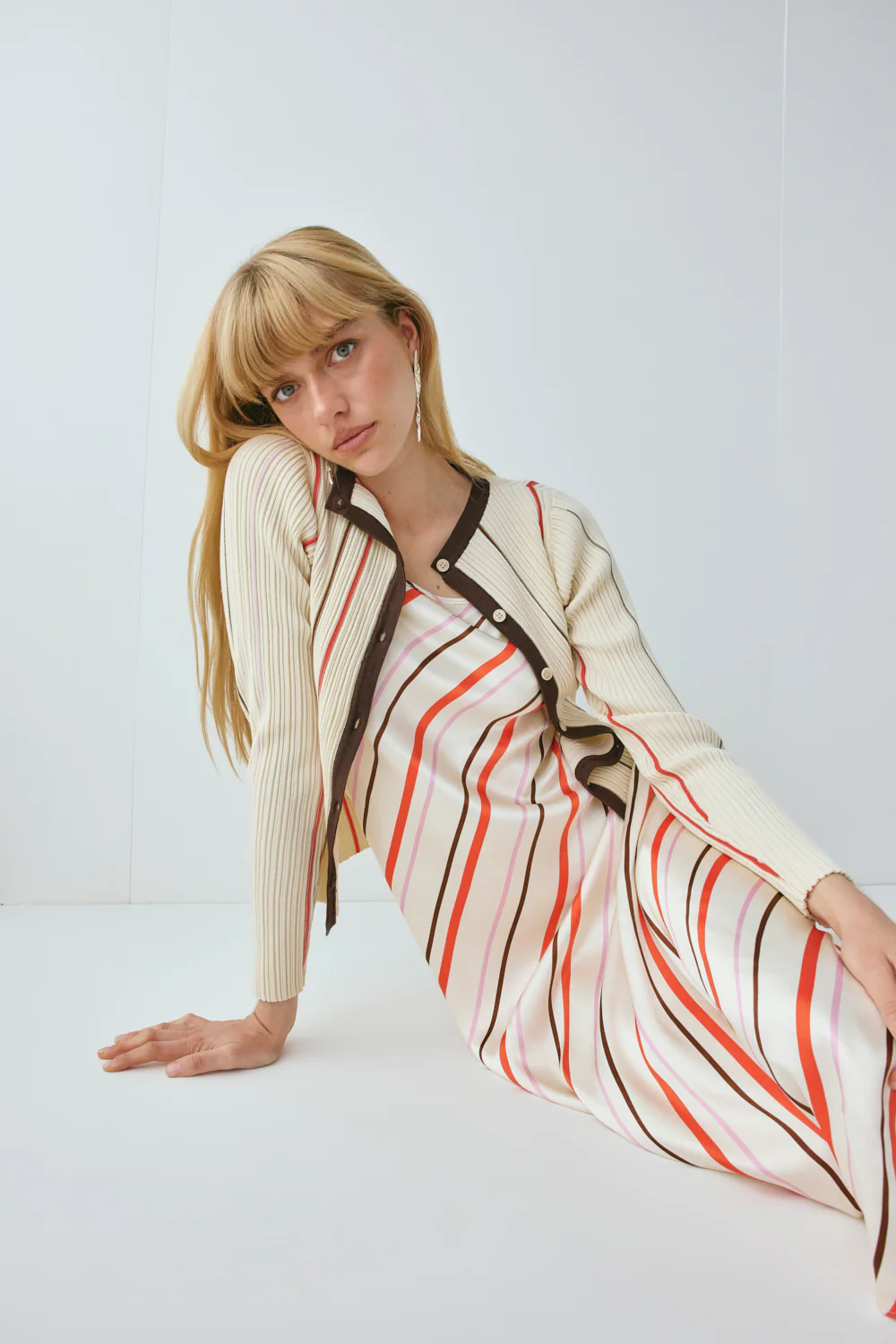 Margaux Knit Cardigan Stripe - Image 2