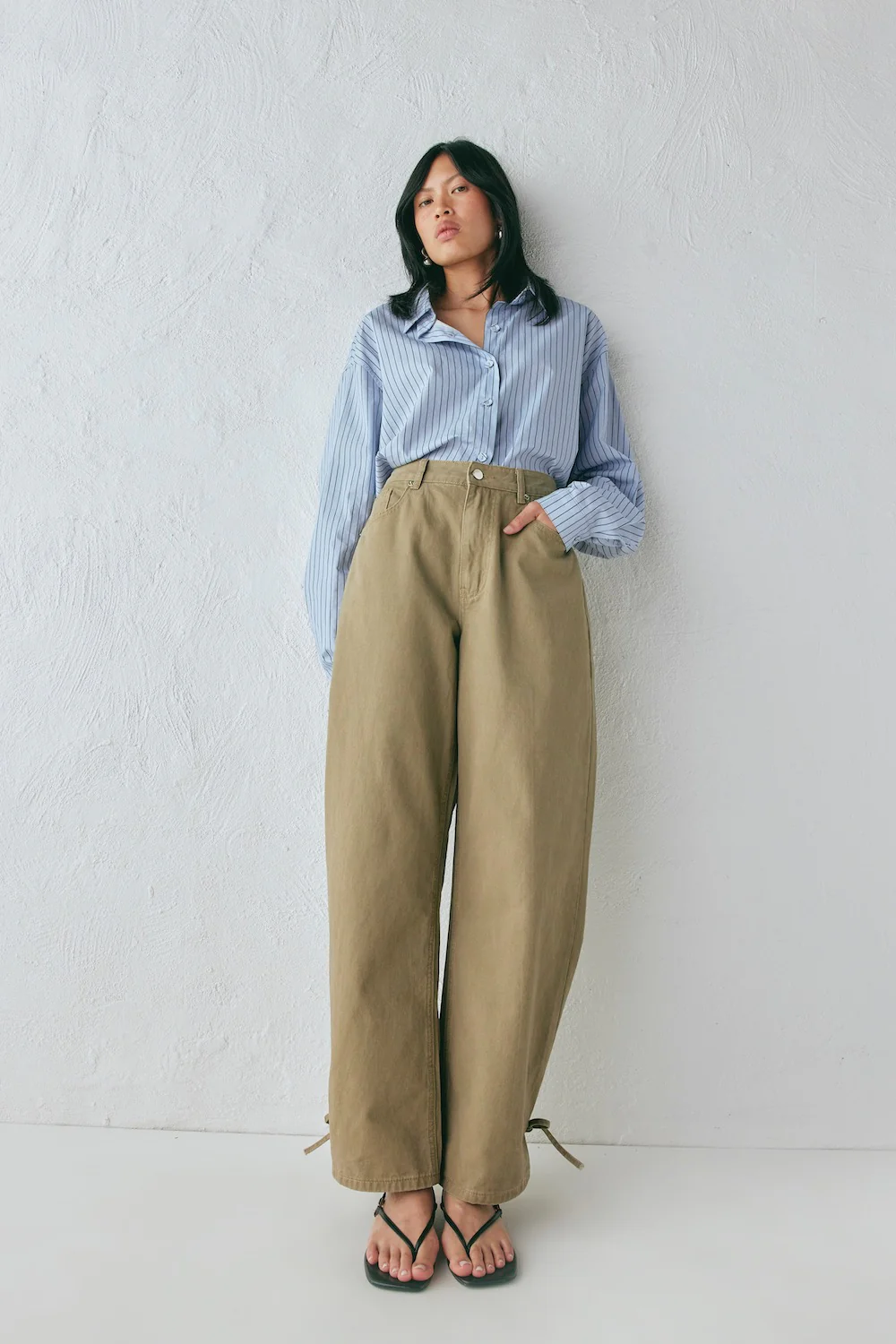 Marnie High Rise Denim Jeans Khaki