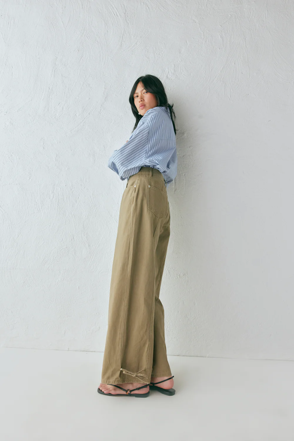 Marnie High Rise Denim Jeans Khaki - Image 4