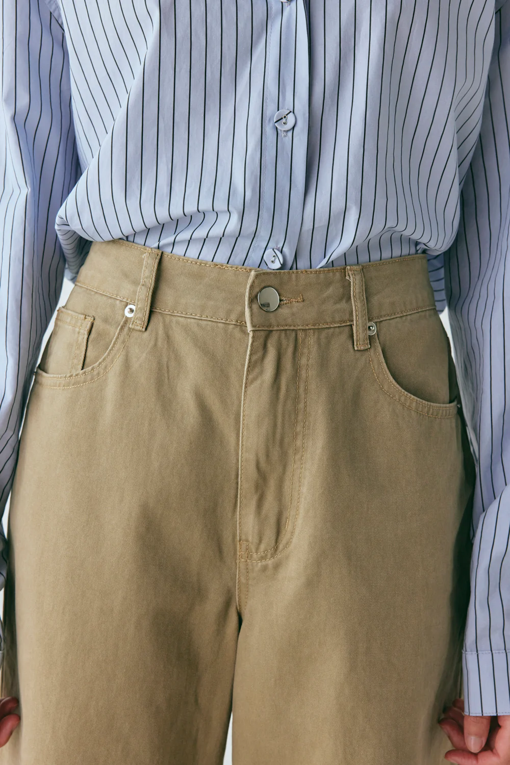 Marnie High Rise Denim Jeans Khaki - Image 5