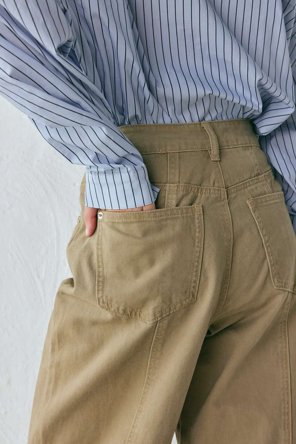 Marnie High Rise Denim Jeans Khaki - Image 8