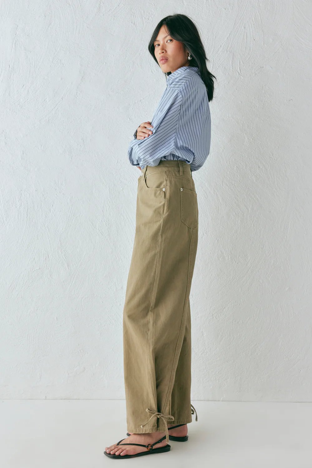 Marnie High Rise Denim Jeans Khaki - Image 9