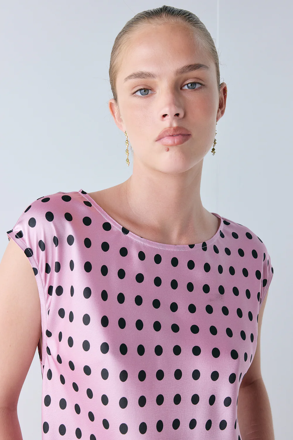 Martina Satin Maxi Dress Polka Dot - Image 3
